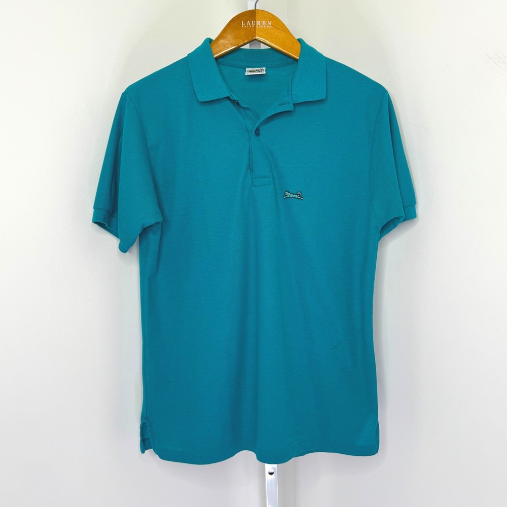 Le Tigre Vintage mens polo shirt blue/green Size M